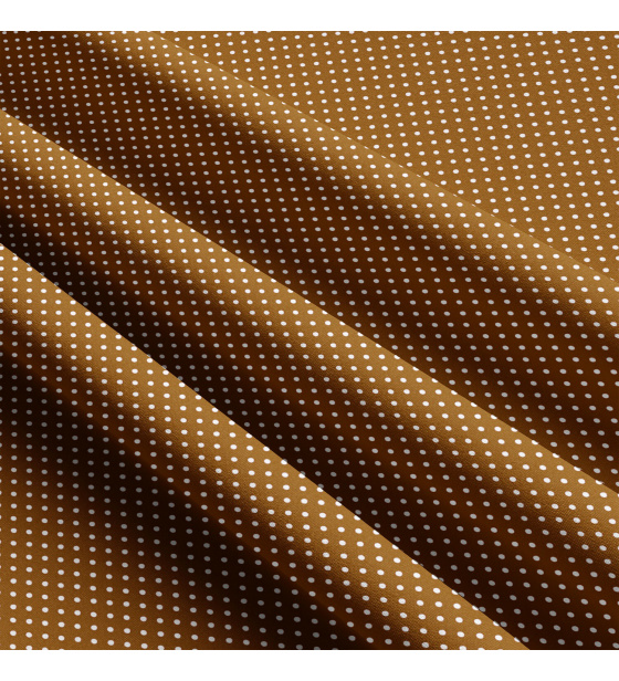 Children's cotton fabrics, by the meter. 2 mm dot, white on Brown