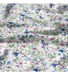 Cotton fabrics, by the meter. Oriole on White