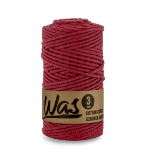 Cotton cord 3mm, 100m, BORDEAUX