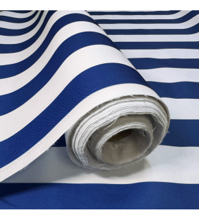 Outdoor fabric Pergola (Oxford), 200 g/m², width 160 cm, white-blue stripes 5 cm