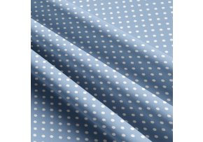 Children's cotton fabrics, by the meter. Dot 4 mm, White on Blue