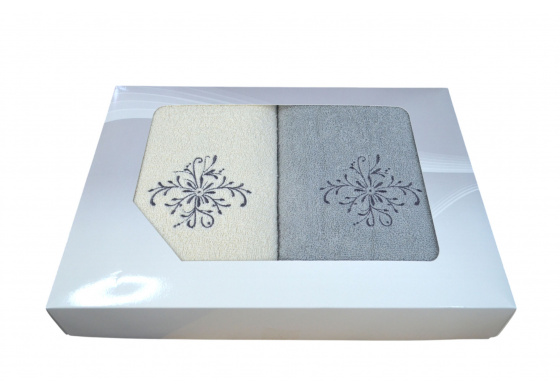 Sada ručníků Froté 2 ks, barva  Šedá a Ecru