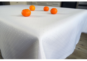 Water-repellent tablecloth Pois, 140x180 cm color White, stain-resistant Water-repellent tablecloth Pois, 140x180 cm color White, stain-resistant