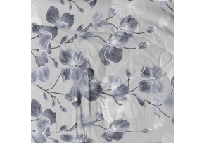 Cotton Fabric Flowers on Grey 1729 Cotton Fabric Flowers on Grey 1729