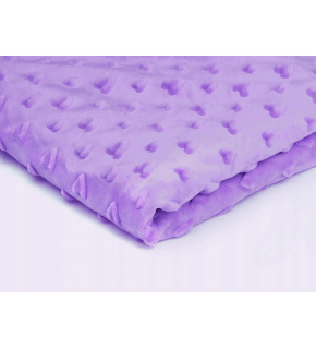 Minky fabric with hearts, 320 g/m², width 160 cm, by the meter, lavender