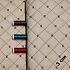 Faux leather MIX 3x3 cm, beige color, quilted with brown threads, sold by the meter, 1.45 m x 0.8 m