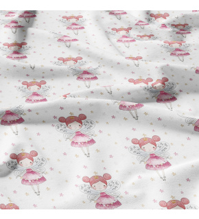 Cotton fabric, by the meter. Malenka on White 90 cm