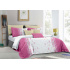 Flannel bedding with zipper, color Pink, 140x200 cm