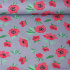Cotton Fabric Wild Poppy Green on Grey