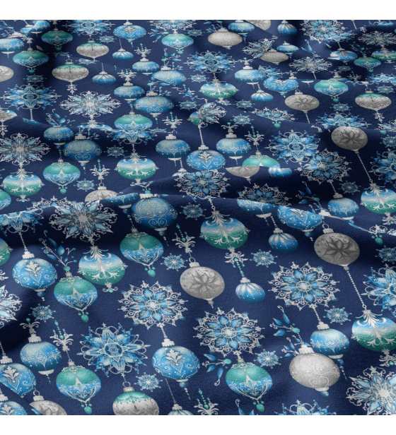 Vánoční bavlněná látka, metráž, šíře 160 cm, Vánoční Gračky