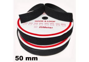Hook and Loop Velcro Strap Set Black 50 mm Pack 25 m Hook and Loop Velcro Strap Set Black 50 mm Pack 25 m