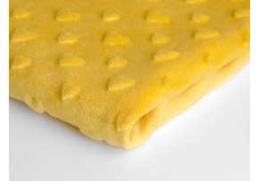 Fabric Mínky Hearts, color Yellow 25