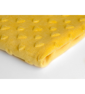 Minky fabric with hearts, 320 g/m², width 160 cm, by the meter, yellow