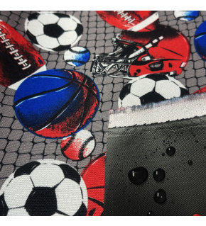 Waterproof fabric Kodura PVC coating 600D, 360 g/m², width 150 cm, balls on grey