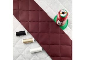 Eco-leather color Bordeaux quilted with ultrasound, faux leather by the meter