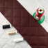 Ultrasonically quilted eco-leather, burgundy color, by the meter
