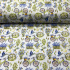 Cotton fabric 100% cotton, 125 g/m², width 160 cm, flowers and bicycle on white