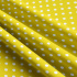 Children's cotton fabrics, by the meter. Dot 10 mm, White on Yellow