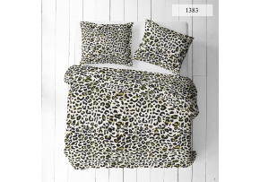 Cotton Fabric Leopard Gray and Brown
