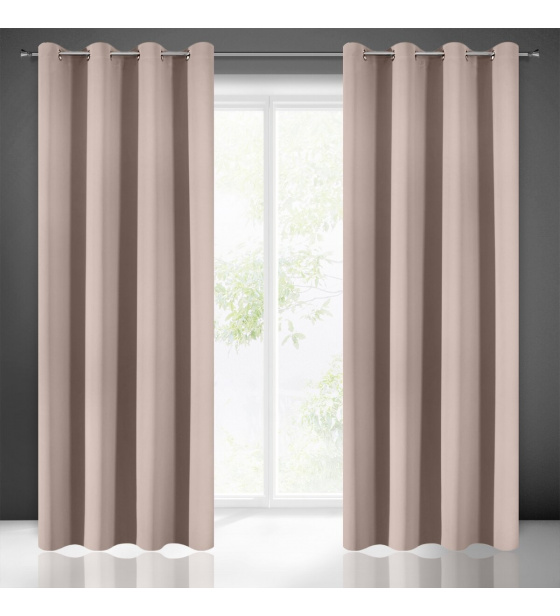 Zatemňovací Závěs s průchodkami STARO-RŮŽOVÁ 135X250 cm
