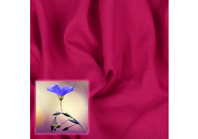 Natural linen fabric Oskar, Fuchsia, 265 gr/m2