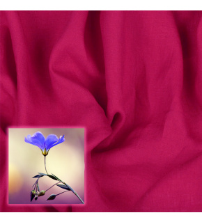 Natural linen fabric Oskar, Fuchsia, 265 gr/m2