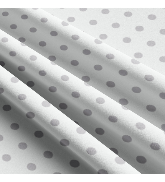 Children's cotton fabrics, by the meter. Dot 22 mm, Gray on White