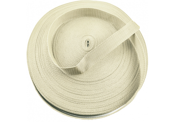 Polypropylénový popruh 25  mm ecru (balení 50 m)