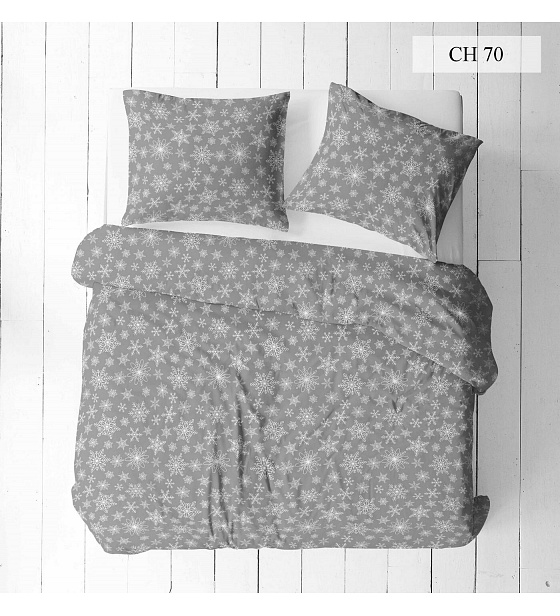 Christmas cotton fabric, sold by the meter, width 160 cm, Christmas motif on gray