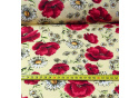 Cotton Fabric Poppy on Yellow