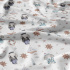 Children's cotton fabric by the meter Elephants and Helm on White