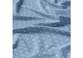 Children's cotton fabric Stars White on Blue