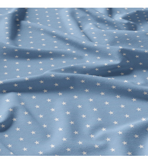 Children's cotton fabric 100% cotton, 125 g/m², width 160 cm, white stars on blue