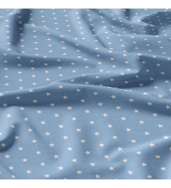 Children's cotton fabric 100% cotton, 125 g/m², width 160 cm, white stars on blue