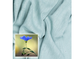 Natural linen fabric Oskar, Mint, 265 gr