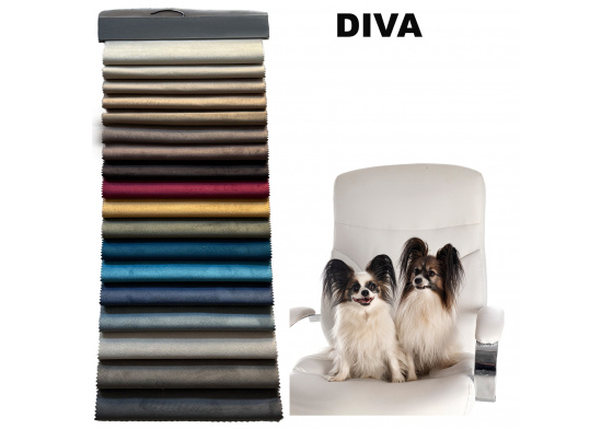 Sample of Eco-leather Diva, water-repellent upholstery fabric, 17x20 cm