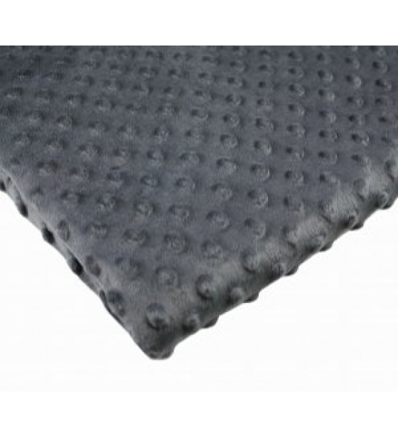 Minky dot fabric, 300 g/m², width 160 cm, by the meter, graphite
