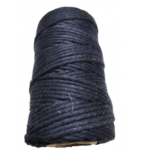 Dark blue braided cotton cord 40 m