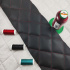 Eco-leather color black and red quilted 1.45 m x 0.59 m