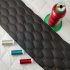 Eco-leather GEO color black-orange quilted with threads 1.45 m x 0.85 m