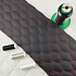 37 Eco-leather GEO, graphite color, quilted with red threads, 1.45 m x 0.85 m