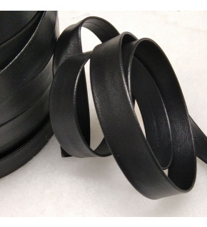 Leather bias tape 15 mm color black 332