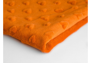Fabric Mínky Hearts, color Orange 26