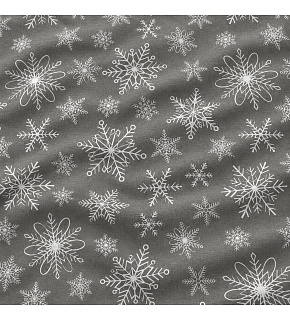 Christmas cotton fabric, sold by the meter, width 160 cm, Christmas motif on gray