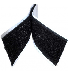 Velcro strap with adhesive black 2x10 cm, width 20 mm