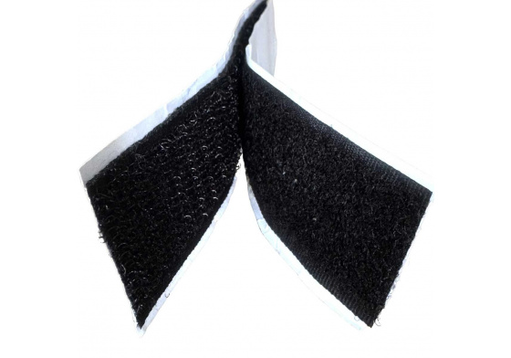 Velcro strap with adhesive black 2x10 cm, width 20 mm