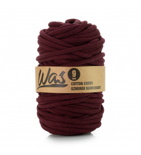 Cotton cord 9mm, 50m, burgundy 180