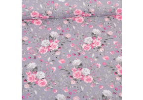 Cotton Fabric Flowers on Graphite