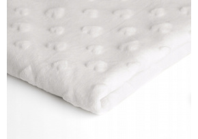 Fabric Mínky Hearts, color White 01