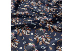 Children's cotton fabric by the meter Dreamcatcher on Blue